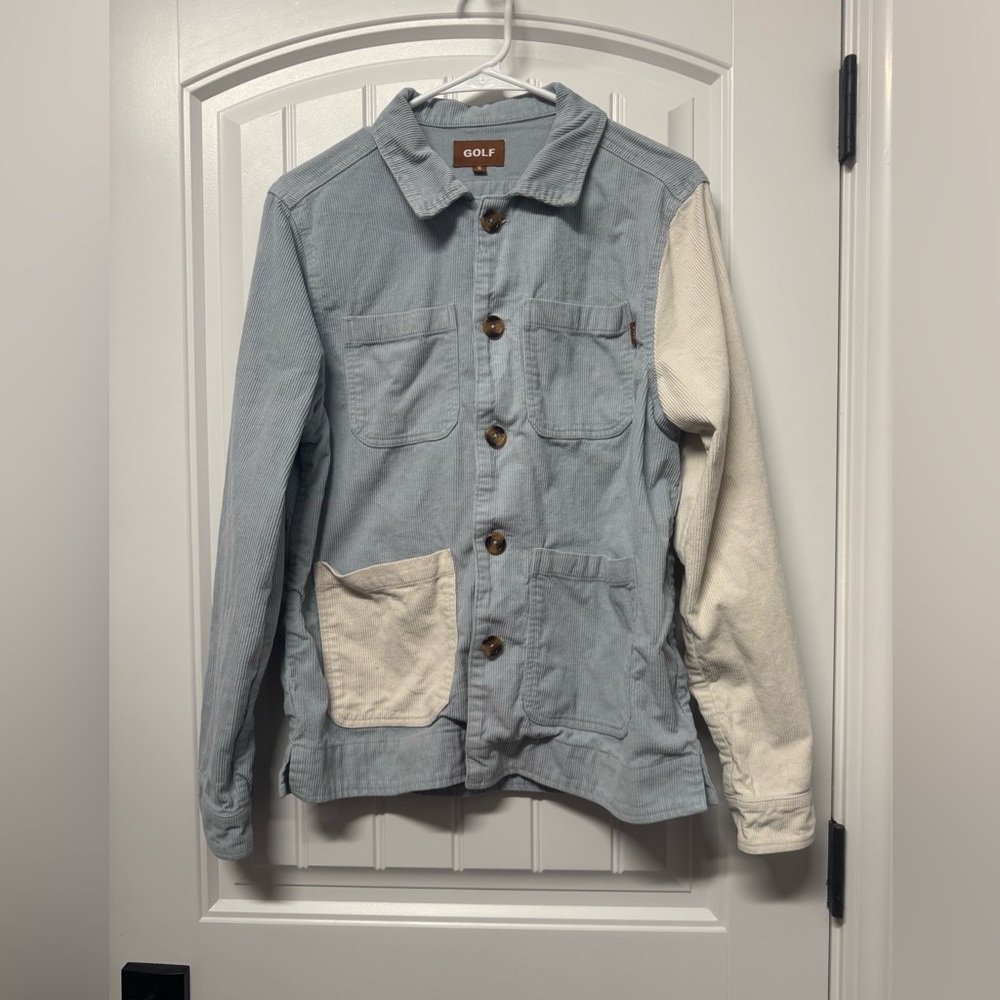 Golf Wang two toned blue and white Corduroy Jacket Shirt